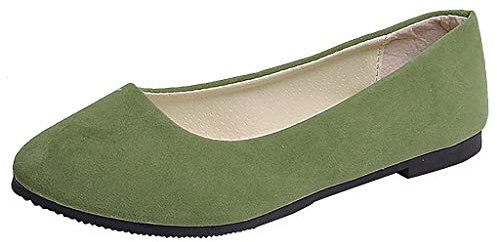 Women's Slip On Flat Walking Ballerina Shoes Casual Work Office Comfortable Cute Shoes Ladies Flat Pumps UK Size Slip On Loafers Ballet Ballerina Dolly Shoes Army Green, 6 UK