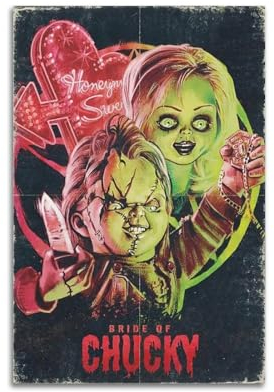 HELLOVE Horror-Film-Poster /''Bride of Chucky/'', dekoratives Gemälde, Leinwand-Wandposter und Kunstdruck, modernes Familienschlafzimmer-Dekor-Poster, 30 x 45 cm