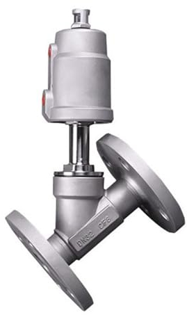 SHYISY DN100 Edelstahl-Flansch-Pneumatik-Winkelsitzventil, Mehrzweckventile for Fabriken, Heimwerker, Gärten, Häuser usw. (Size : Normally Open, Color : Single Acting)