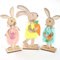 HERZWILD Ostern Hase Aufsteller Osterhase Deko aus Holz Osterdeko Holz Hase Deko Aufsteller für Ostern,Osterdekoration Garten Osterhasen (A -3pcs)