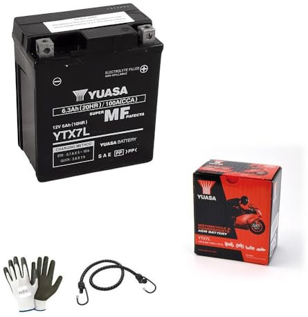 KOMPATIBEL MIT GARELLI BT49QT A 12 Vip 4T 50 2006 A 2006 YUASA YTX7L AGM 12V/6AH CCA100 BATTERIE(VERSIEGELT-VORGELADEN) FÜR MOTORRAD-ROLLER,BEREITS BEREIT FÜR DIE DIY-MONTAGE 115X72X133