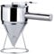 Dispensateur de pâte à crêpes, entonnoir à piston en acier inoxydable Dispensateur de pâte à entonnoir avec poignée de rack
