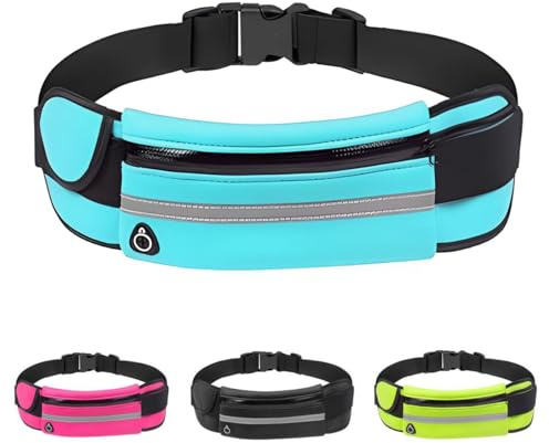 Ruayia Laufgürtel für Handy, Bauchtasche Gürteltasche Damen und Herren, Sport Hüfttasche für Joggen, Fitness, Radfahren, Reisen und Outdoor-Aktivitäten - Blau