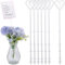 GORGECRAFT 50Stk 24cm Blumenspieße Blumenkartenhalter Kunststoff Transparent Gerader Kopf Liebesherz Kuchen-Fotohalter Für Party Valentinstag Zuhause Geburtstag Festivals Blumenstrauß Dekoration