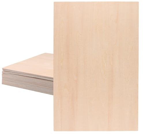 HEIHAK 15 Pack A4 Basswood Sheets, Wooden Plywood Sheets 300x200x3mm, Multi-Purpose Basswood Board for Crafts, Model Making and DIY Projects