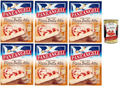 Italian Gourmet Lievito di Birra Pizza Bella Alta, 6 x 27g Hefe-Mischung | Per impasti alti e focacce soffici; für lockere Backwaren mit einfacher, Gesamtnettogewicht 162 g + Kostenlos Polpa 400g