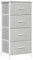 WOLTU Kommode schmal, Kommodenschrank mit 4 Schubladen aus Stoff, Sideboard Aufbewahrungskommode für Schlafzimmer Wohnzimmer Flur, industrieller Stil, Weiß+Hellgrau, SSK011hgws