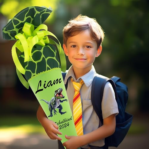 Generisch Schultüte 70 cm passend zum Schulranzen Step Cloud Dino Tres für Jungen zum Schulanfang