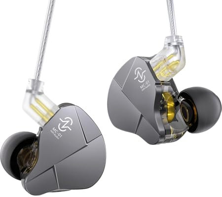 Yinyoo CCZ MC01 Soul Wired In-Ear-Monitor, Leichtes Gaming In Ear kopfhörer mit 3,5 mm Verdrillungsresistentem Abnehmbarem Kabel, 1DD IEM In Ear Kabelgebunden Ohrhörer für Musiker