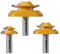 FIVEPEARS 45 Degree Lock Miter Router Bit, 1/2 Inch Shank, Timberlock, 3PCS Set, for 31/64, 3/4, 1, Cutting Height, Timberlock Router Bit
