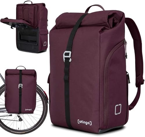 otinga® Flip V3 Fahrradtasche Rucksack [34L Volumen] für jeden Gepäckträger I Stylische Gepäckträgertasche mit Rucksack - in 3 Sekunden umgebaut I Wasserdichter Fahrradrucksack Gepäckträger