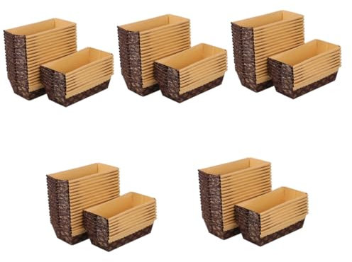 MAGICLULU 5 Juegos Bandeja De Pan Panettone Moldes De Papel para Hornear No Tarteras para Tartas Bandejas para Pan Útiles Bandejas para Hornear Moldes para Pan De Papel Coffee 25 Piezas * 5