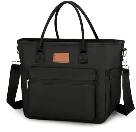 Naxnson 15L Große Kapazität Kühltasche für Herren und Damen, Tragbar Isolierte Lunchtasche Thermotasche Cooler Bag Mit Verstellbarem Schultergurt für Arbeit, Schule, Picknick, Reisen (15L,Schwarz)