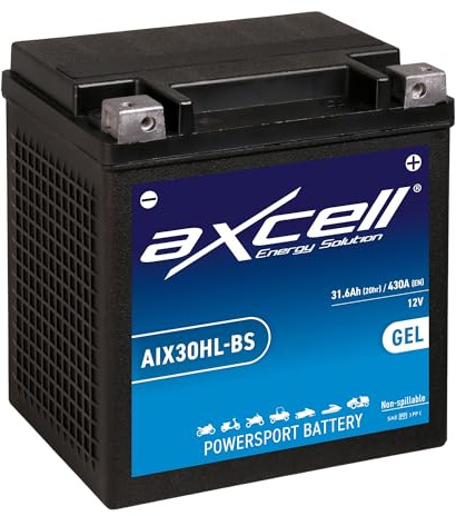 AXCELL Batterie 12V YTX30HL-BS HD-Pole GEL passend für Harley-Davidson FLHR 1745 ESPFI Road King ABS FL3/FBC 2017-2020