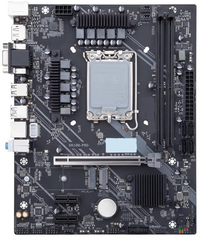 Carte mère Fit for HUANANZHI H610M Pro M-ATX DDR4 Compatible avec processeurs Intel LGA 1700 H610 de 12e et 13e génération (12100F, 12400F, 12490F, 12600F, 12700F, 13600F)