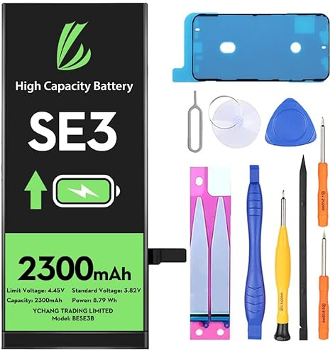 LL TRADER Batteria per iPhone SE 2022, 2300mAh e Kit di Riparazione | Compatibile con iPhone SE 2022, A2595, A2782, A2784, A2785, A2783