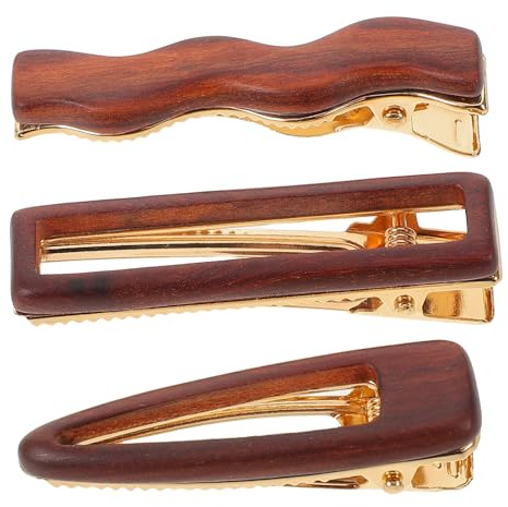 COLLBATH 3 Stück minimalistische Haarspangen: Entenschnabel-Haarspangen aus Holz für Frauen – - im chinesischen Stil, elegante seitliche Haar-Accessoires für Party-Festivals