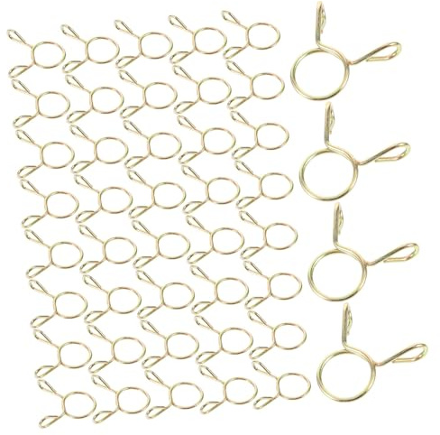 SOPOTUTU 100pcs Spring Hose Clamps Zinc-Plated Steel Wire Fasteners for Water and Oil Pipes DIY Mechanic Accessories