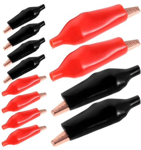 HONITANO 16 Pinzas De Cocodrilo Aisladas Para Medición De Electricidad Pinzas De Prueba Eléctricas