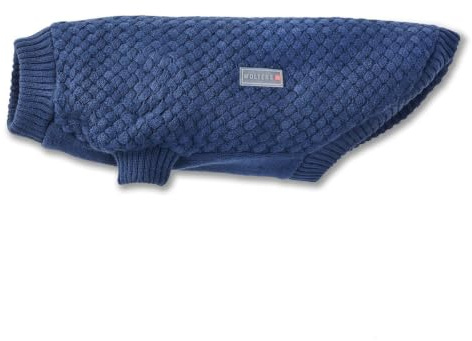 Wolters Strickpullover Square | Hundepullover für kühle Tage | Farbe Granitblau - Gr. 45 (Rückenlänge 43-45 cm)