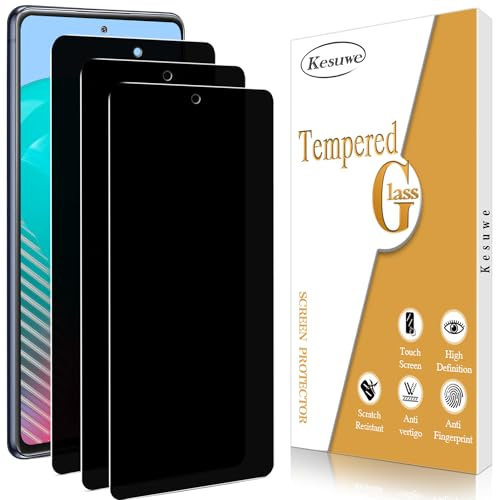 Kesuwe [3 Piezas] Protector Pantalla de Privacidad para Samsung Galaxy S20 FE 5G, Anti Espía, Dureza 9H Cristal Templado, Antiarañazos, Antihuellas, Sin Burbujas