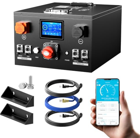LiFePO4 24V 320Ah Wohnmobil-Batterie, 8192Wh Energie Lithium-Batterie mit integriertem 200A Smart BMS,Niedrigtemperaturschutz,8000+ Zyklen und 10-Jahres-Lebensdauer,für RVs,Camper,Wohnmobile,Off Grid