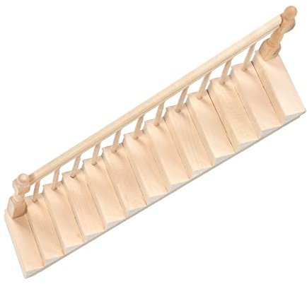 Naroote Scala per Casa delle Bambole in Miniatura Casa delle Bambole in Materiale Vivido e Carino in Betulla Scala in Miniatura in 1/12 per il Giocattolo della delle (bracciolo sinistro)
