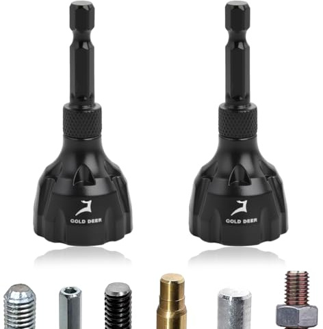 GOLD DEER 2Pcs Deburring Tool Chamfer Tool 1/8- 3/4 Tungsten Carbide Chamfering Drill Bit Fast Hex Shank Deburr Drill Bit External Burr Removal for Metal Rod Bolt Pipe 3D Printing PVC