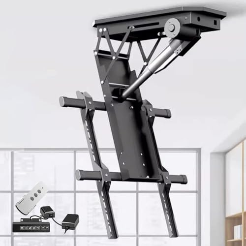 DHMYYXGS Soporte TV Motorizado Eléctrico,Soporte Techo Y Pared,Montaje Oculto Desplegable,ángulo 0-85°,para TV 43-55in Pulgadas, Funcionamiento Silencioso para Hogar Y Locales Comerciales 43/55