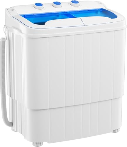 Incbruce Portable Washing Machine, 16 lbs Capacity Combo (9.6lbs Washer +6.4lbs Spinner), Compact Twin Tub for Home, Apartment, RV Camping, Easy Storage & Drain (Blue)