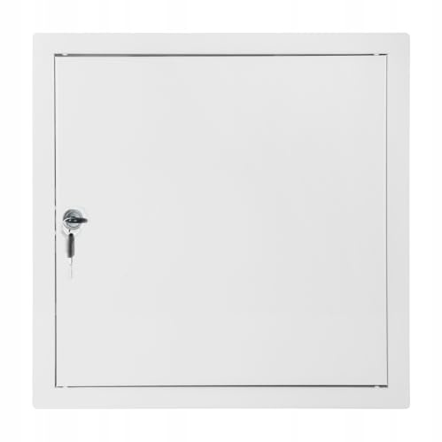 FEINZ Revisionsklappe 30x30 cm Weiß Schloss | Metall, abschließbar, Inspektionsklappe, Wartungsklappe, Revisionstür, Wand, Decke, Zugangsklappe, Schlüssel, stabil