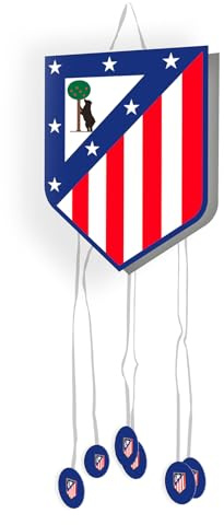 OH YEAH Piñata zum Geburtstag, groß, Wappen, 42 x 40 cm, Atlético de Madrid, Dekoration für Kinderpartys, Jungen und Mädchen, große Pinata zum Befüllen mit Spielzeug und Süßigkeiten, leicht zu