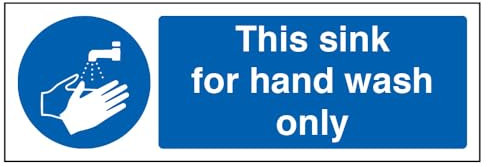 V Safety This Sink For Hand Wash Only Sign - 300mm x 100mm - Self Adhesive Vinyl