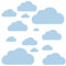 13 Wolken Set - Wolke Wandtattoo Wandaufkleber Sticker Aufkleber Wölkchen Himmel (Babyblau)