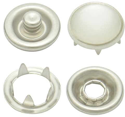 Druckknöpfe Jersey, Jersey-Snaps, Metallknöpfe, Edelstahl (INOX), rostfrei, nickelfrei - ab 50 Stück, 10,5 mm, perlmutt