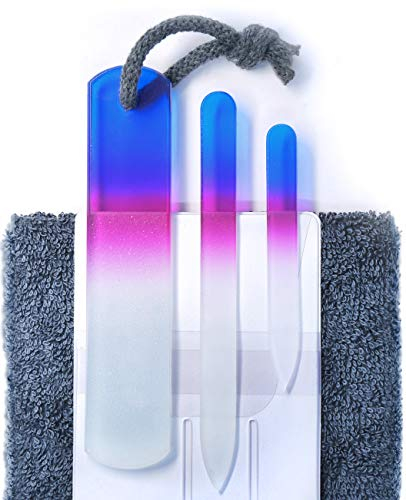 Set Lime per Unghie in Vetro Ceco - Lima per Rimozione Calli, Doppia Superficie a Grana Diversa, Manicure e Pedicure, Cura Delle Unghie e Nail Art Professionale, Qualità Gladzy