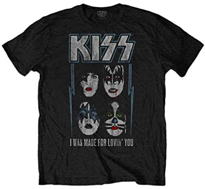 Kiss 'Made for Lovin You' (Black) Kids T-Shirt (5-6 Years)