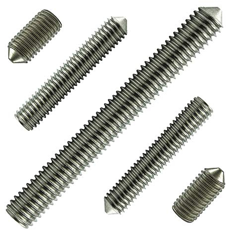 M8x25 mm (50 Stück) Madenschrauben - Edelstahl VA A2 V2A - Gewindestift mit Innensechskant und Spitze - DIN 914 - ISO 4027 | AGBERG