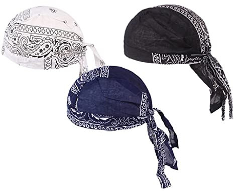Milageto 3 Damen Herren Turban Weiche Baumwolle Chemo Cap Kopftuch Schädel Cap Hut Schwarz