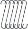 YourGift 6 Pack 10 Inch Extra Long Heavy Duty S Hooks for Hanging Plant, Closet, Flower, Basket, Garden, Patio, Bird Feeder (Black)