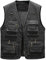 Oralidera Herren Outdoor Weste Freizeit Jacke Leicht Safari Weste mit Reißverschluss Jagd und Angler Fotografie Wandern Weste Anglerweste mit Vielen Taschen, Schwarz, XL