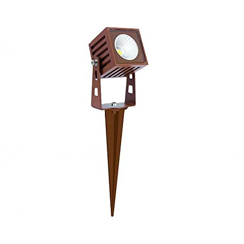 Beneito Faure Zas Quadrato Mini Proiettore a LED Regolabile da Terra per Esterno con Picchetto - Corten
