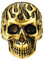 PROSTEEL Herren 18k vergoldet Flamme Totenkopf Ring Totenschädel Statement Ring Größe 67 Gotik Stil Biker Motorradfahrer Fingerring Modeschumck Accessoire