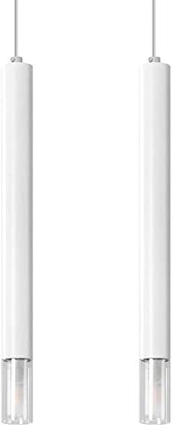 Sollux Pendelleuchte – Pendelleuchte Esstisch – Hängeleuchten & Pendelleuchten – Deckenlampe Hängend – Glühbirne Nicht im Lieferumfang Enthalten – WEZYR 2 Weiß - G9-Fassung