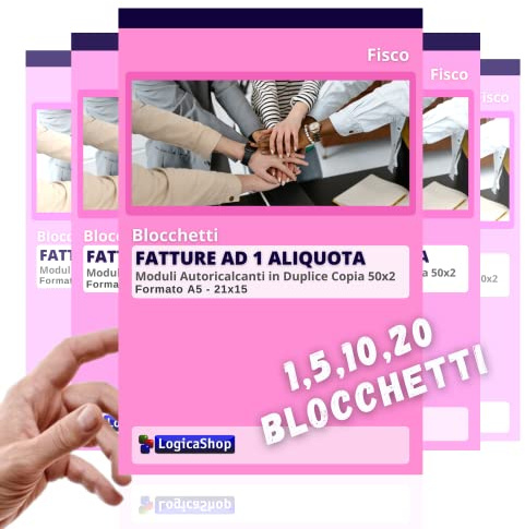 LogicaShop p® Rechnungsblock mit 1 Satz 50 x 2 selbsttätig f.to 22 x 14,8 - Rechnungsblöcke in doppelter Kopie (10)