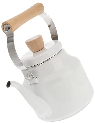 Alipis Gasherd Aus Emaille Mit Holzgriff Für Tee Kaffee Und Geeignet Für Induktionsherde Und Gasherde Stilvolles Design Für Teeliebhaber