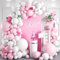 KEPMOV Macaron, kit per arco di palloncini rosa e bianco, kit di ghirlande di palloncini rosa e bianco, palloncini in lattice di diverse dimensioni 45/30/25/25/12,7 cm, per matrimoni, addio al