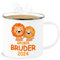 Emaille Becher Blechbecher - Tassen - Großer Bruder 2025 mit Löwen - 300 ml - Weiß Silber - geschenk geburt tasse grosser big brother geschwister für großen große brüder groser bruder