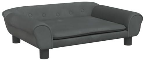 vidaXL Kindersofa, Couch für Kinder, Kindercouch mit runden Kanten, Kindersessel Minisofa Polstersofa Kindermöbel Sofa Kinderzimmer, Dunkelgrau Samt