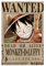 Anime-Poster, Motiv: Luffy Bounty Wanted mit 5 Stück, Leinwandposter, Wandkunst, Dekordruck, Gemälde für Wohnzimmer, Schlafzimmer, Dekoration, ungerahmt, 30 x 45 cm